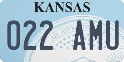 KS license plate 022AMU