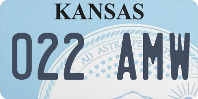 KS license plate 022AMW