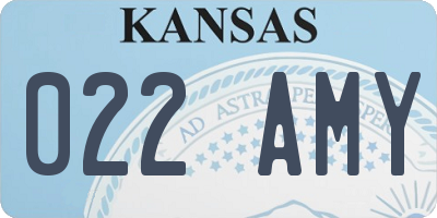 KS license plate 022AMY
