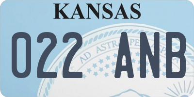 KS license plate 022ANB