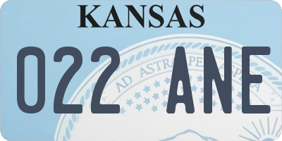 KS license plate 022ANE