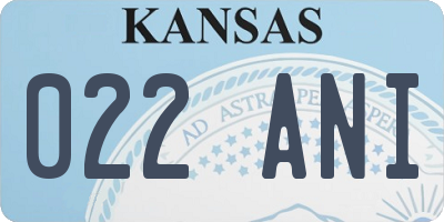 KS license plate 022ANI
