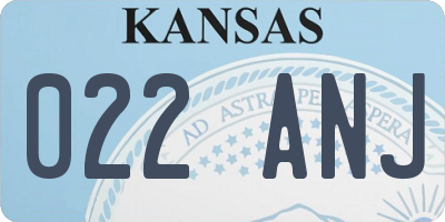 KS license plate 022ANJ