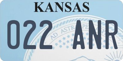 KS license plate 022ANR