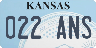 KS license plate 022ANS