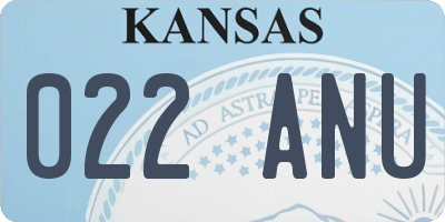 KS license plate 022ANU