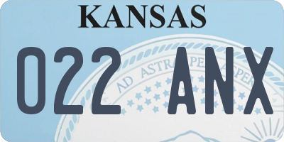 KS license plate 022ANX