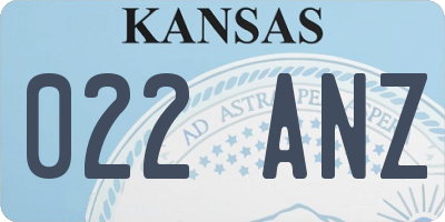KS license plate 022ANZ