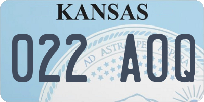 KS license plate 022AOQ