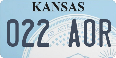 KS license plate 022AOR