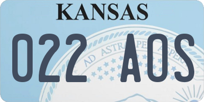 KS license plate 022AOS