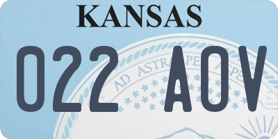KS license plate 022AOV