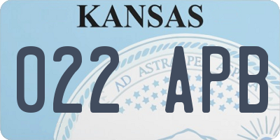 KS license plate 022APB