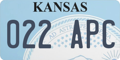 KS license plate 022APC