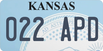 KS license plate 022APD