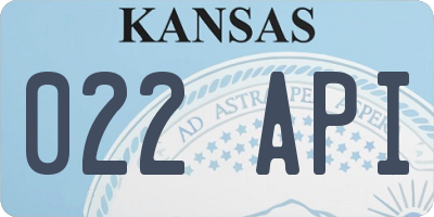 KS license plate 022API