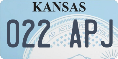 KS license plate 022APJ