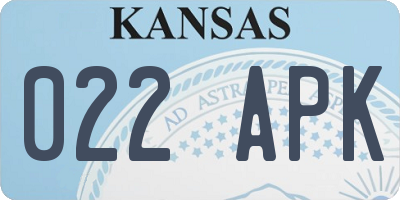 KS license plate 022APK