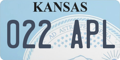 KS license plate 022APL