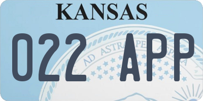 KS license plate 022APP