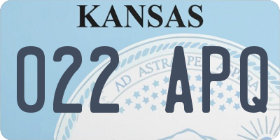 KS license plate 022APQ