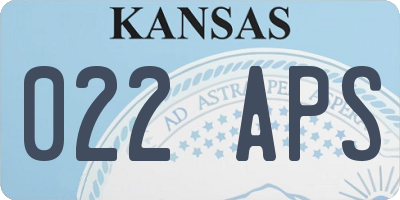 KS license plate 022APS