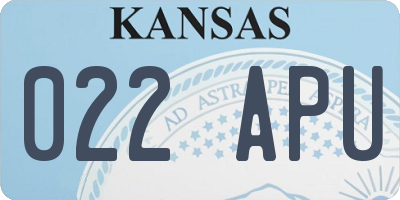 KS license plate 022APU