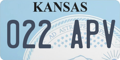 KS license plate 022APV