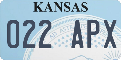 KS license plate 022APX