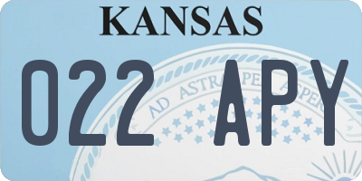 KS license plate 022APY