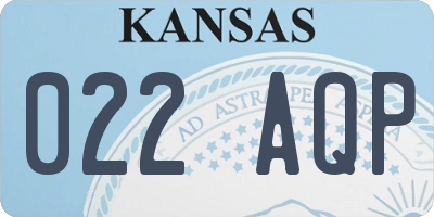 KS license plate 022AQP