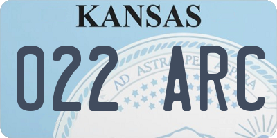 KS license plate 022ARC