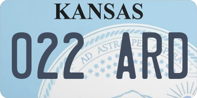 KS license plate 022ARD