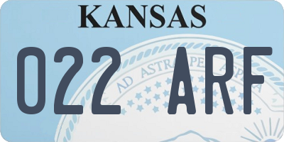KS license plate 022ARF