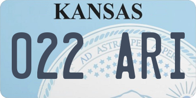 KS license plate 022ARI