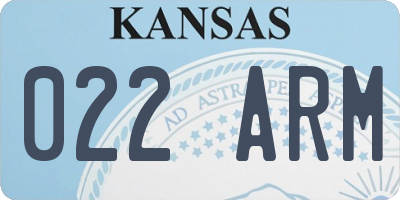 KS license plate 022ARM