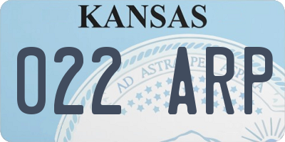 KS license plate 022ARP