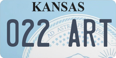 KS license plate 022ART