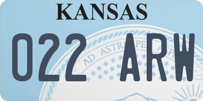 KS license plate 022ARW