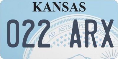 KS license plate 022ARX