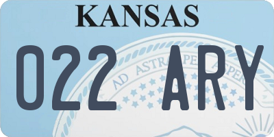 KS license plate 022ARY