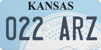KS license plate 022ARZ