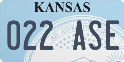 KS license plate 022ASE