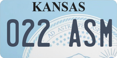 KS license plate 022ASM