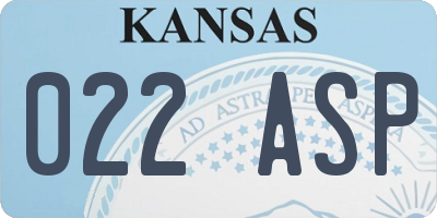 KS license plate 022ASP