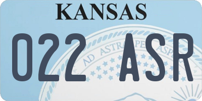 KS license plate 022ASR