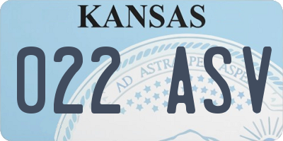 KS license plate 022ASV