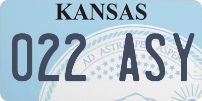 KS license plate 022ASY