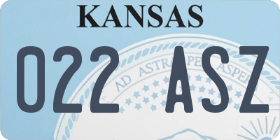 KS license plate 022ASZ