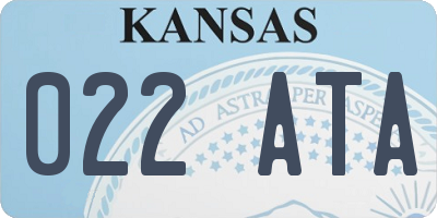 KS license plate 022ATA